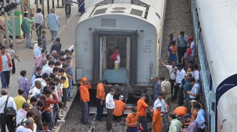 Repair works underway after the Lokmanya Tilak Superfast Express derailed at Unnao in Uttar Pradesh on Sunday. (Photo: PTI) Repair works underway after the Lokmanya Tilak Superfast Express derailed at Unnao in Uttar Pradesh on Sunday. (Photo: PTI)