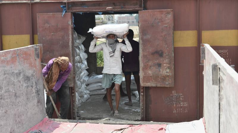 Amazon India will transport consignments via rail across the country and is leveraging the ‘COVID-19 Parcel Special Trains’ introduced by the Indian Railways to ramp up its operations. (Photo | PTI) Amazon India will transport consignments via rail across the country and is leveraging the ‘COVID-19 Parcel Special Trains’ introduced by the Indian Railways to ramp up its operations. (Photo | PTI)
