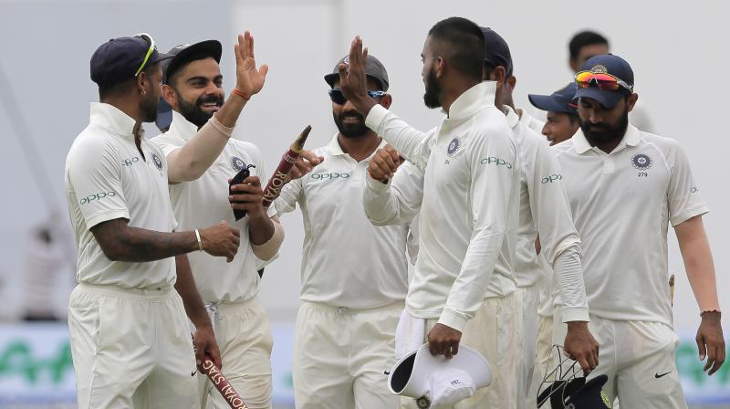 India crushed Sri Lanka by an innings and 171 runs inside three days to complete their first three-Test series sweep on foreign soil. (Photo: AP) India crushed Sri Lanka by an innings and 171 runs inside three days to complete their first three-Test series sweep on foreign soil. (Photo: AP)