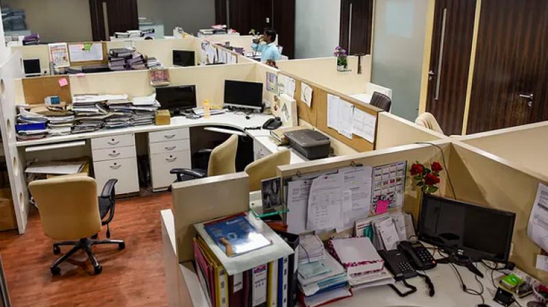 Office wears a deserted look after the company adopted work-from-home policy in wake of coronavirus COVID-19 pandemic. (Image- PTI)