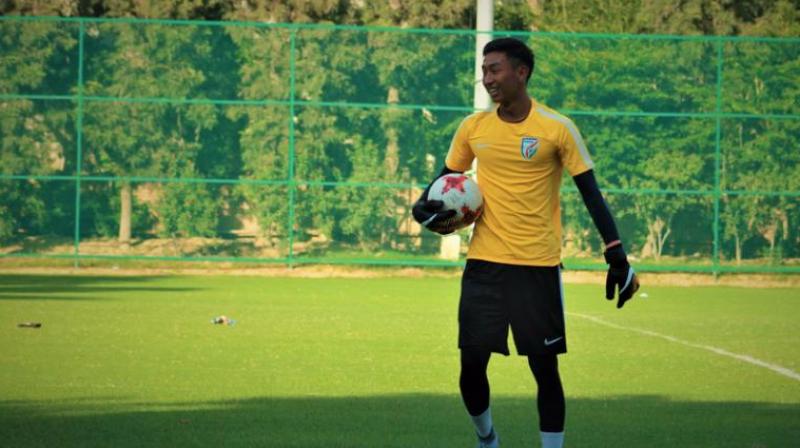 The Indian defence was left to deal with most of the danger, while goalie Dheeraj Singh's safe hands kept Yemen at bay. (Photo: Twitter) The Indian defence was left to deal with most of the danger, while goalie Dheeraj Singh's safe hands kept Yemen at bay. (Photo: Twitter)