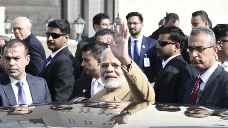 Narendra Modi, the first Indian Prime Minister to visit Palestine, has reached Ramallah amid heightened tensions in the region after US President Donald Trump recognised Jerusalem as the capital of Israel. (Photo: Twitter | @narendramodi) Narendra Modi, the first Indian Prime Minister to visit Palestine, has reached Ramallah amid heightened tensions in the region after US President Donald Trump recognised Jerusalem as the capital of Israel. (Photo: Twitter | @narendramodi)