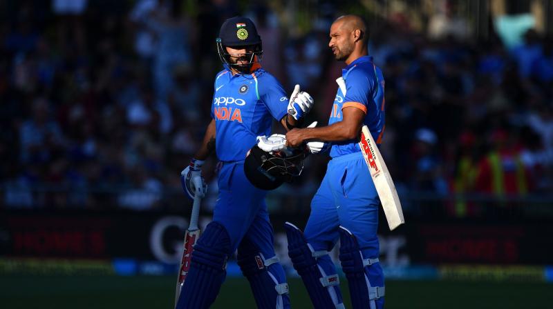 Virat Kohli and Shikhar Dhawan are currently batting in the middle. (Photo: AFP) Virat Kohli and Shikhar Dhawan are currently batting in the middle. (Photo: AFP)