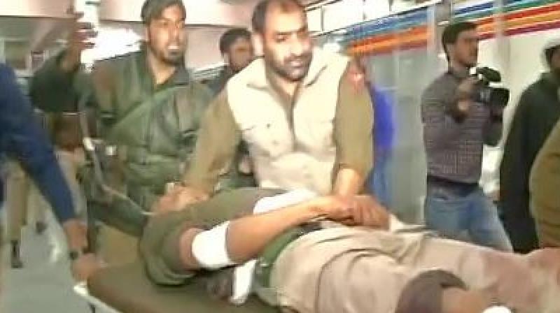 Militants hurled the grenade on a police party next to Ganjbaksh Park in Nowhatta area of the city at around 7.00 pm when the cops were withdrawing from there after day-long law and order duty. (Photo: Twitter/ANI) Militants hurled the grenade on a police party next to Ganjbaksh Park in Nowhatta area of the city at around 7.00 pm when the cops were withdrawing from there after day-long law and order duty. (Photo: Twitter/ANI)