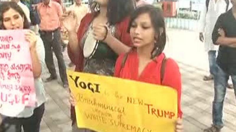 The posters had been signed by a group called 'RADICAL' and described by both the Jadavpur University Students Union (JUSU) and VC as a 'fringe' group allegedly responsible for raising 'pro-Afzal' slogans at a rally. (Photo: ANI) The posters had been signed by a group called 'RADICAL' and described by both the Jadavpur University Students Union (JUSU) and VC as a 'fringe' group allegedly responsible for raising 'pro-Afzal' slogans at a rally. (Photo: ANI)