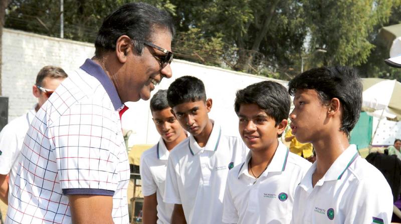Vijay Amritraj at the Road To Wimbledon event in New Delhi on Tuesday. Vijay Amritraj at the Road To Wimbledon event in New Delhi on Tuesday.