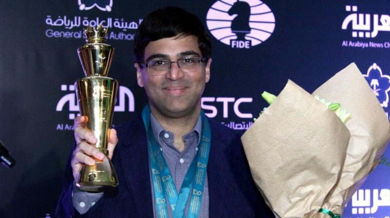 After ending the first day of the Blitz category on a disappointing note when he suffered a loss at the hands of Ian Nepomniachtchi of Russia, Anand was a class act on the final day as he won against Maxime Vachier-Lagrave of France. (Photo: Twitter) After ending the first day of the Blitz category on a disappointing note when he suffered a loss at the hands of Ian Nepomniachtchi of Russia, Anand was a class act on the final day as he won against Maxime Vachier-Lagrave of France. (Photo: Twitter)