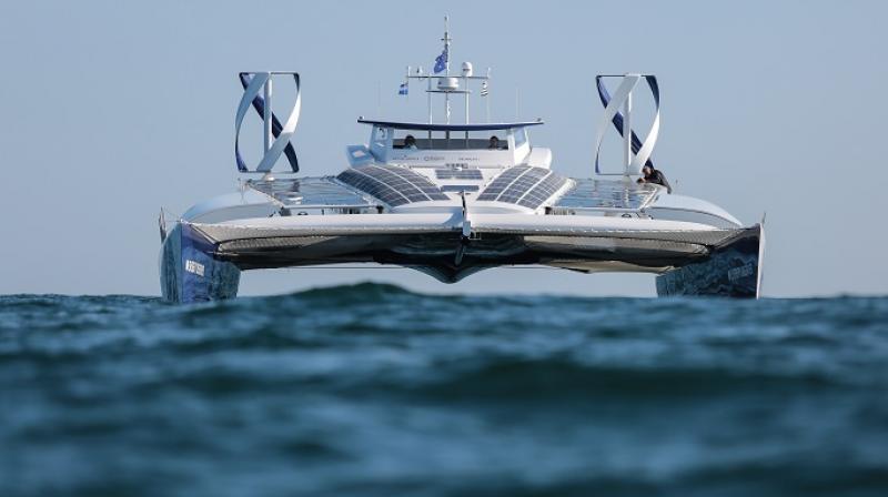 Energy Observer, developed by Victorien Erussard is running on renewable energy sources and is on its trip to sail through all the oceans across the globe. Energy Observer, developed by Victorien Erussard is running on renewable energy sources and is on its trip to sail through all the oceans across the globe.