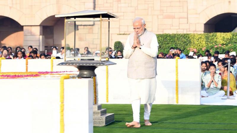 'The noble thoughts of Mahatma Gandhi have given strength to millions across the world. He was a stalwart who lived for others and to make our world a better place', Modi said. (Photo: Twitter | @narendramodi) 'The noble thoughts of Mahatma Gandhi have given strength to millions across the world. He was a stalwart who lived for others and to make our world a better place', Modi said. (Photo: Twitter | @narendramodi)