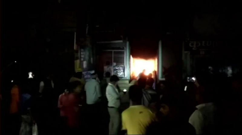 Five fire tenders were rushed to the spot to douse the flame. (Photo: Twitter | @ANINewsUP) Five fire tenders were rushed to the spot to douse the flame. (Photo: Twitter | @ANINewsUP)