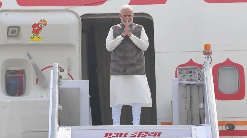 Prime Minister Narendra Modi on Saturday left for Japan to attend the annual summit with his counterpart Shinzo Abe. (Photo: Twitter | @PMOIndia) Prime Minister Narendra Modi on Saturday left for Japan to attend the annual summit with his counterpart Shinzo Abe. (Photo: Twitter | @PMOIndia)