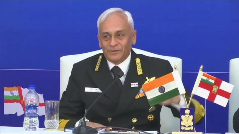 He also assured the country that the Navy is keeping round-the-clock vigil on India's maritime domain. (Photo: Twitter | @ANI) He also assured the country that the Navy is keeping round-the-clock vigil on India's maritime domain. (Photo: Twitter | @ANI)