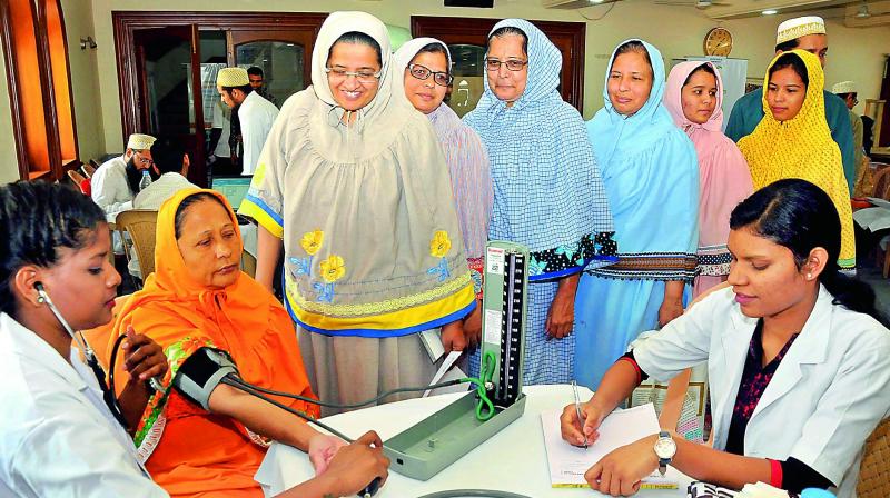 Dawoodi Bohra community organised a mega health camp at Anjuman-e-Saifee, Red Hills Jamaat in Hyderabad. — File photo Dawoodi Bohra community organised a mega health camp at Anjuman-e-Saifee, Red Hills Jamaat in Hyderabad. — File photo