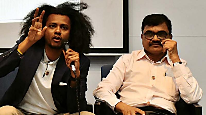 Suraj Yengde and Anand Teltumbde, the editors of The Radical in Ambedkar: Critical Reflections, at the launch of the book and panel discussion at Teri in Bengaluru on Wednesday – R. Samuel Suraj Yengde and Anand Teltumbde, the editors of The Radical in Ambedkar: Critical Reflections, at the launch of the book and panel discussion at Teri in Bengaluru on Wednesday – R. Samuel