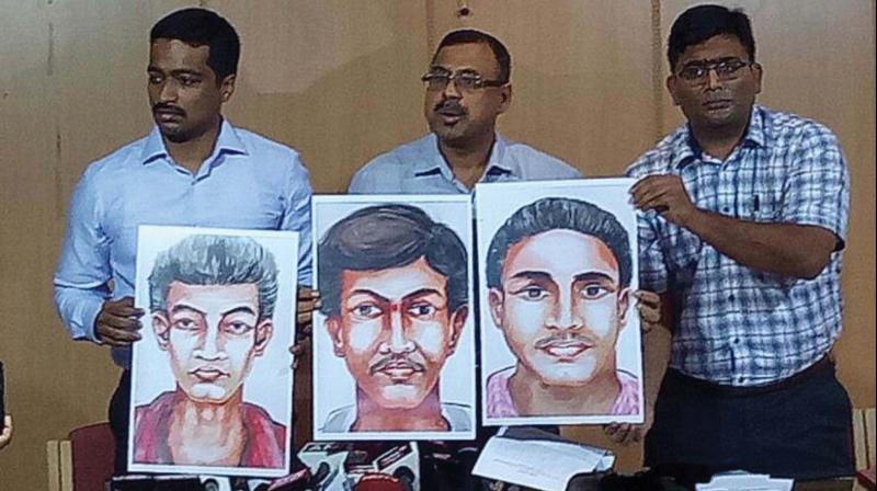 The SIT team released the sketches of suspects in murder of Gauri Lankesh at CID Office, in Bengaluru on Saturday (Photo: KPN) The SIT team released the sketches of suspects in murder of Gauri Lankesh at CID Office, in Bengaluru on Saturday (Photo: KPN)