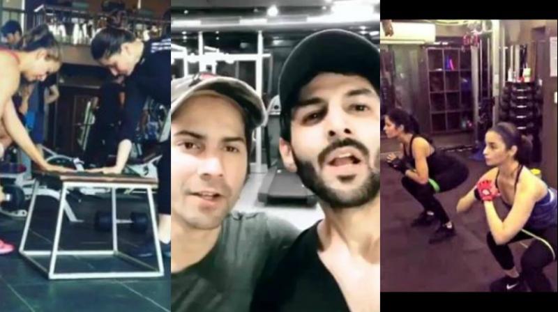 Bollywood stars working out. Bollywood stars working out.