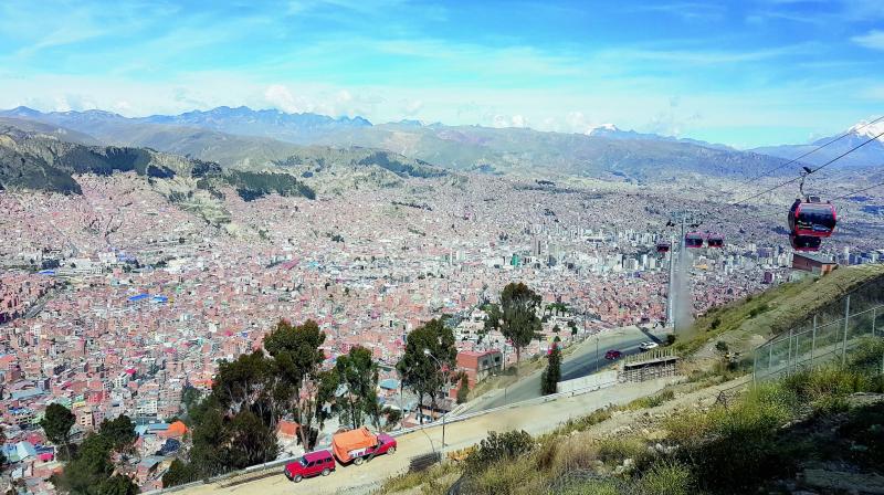 The city of La Paz. The city of La Paz.