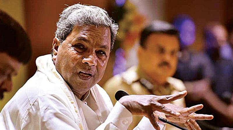 Senior Congress leader Siddaramaiah addressing the media in this file picture