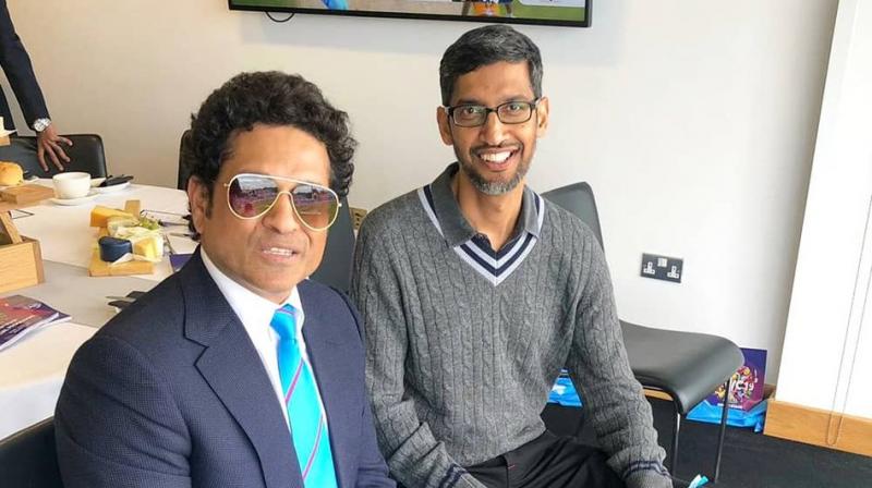 Tendulkar took it to Twitter to share two pictures with Sundar Pichai. (Photo: Sachin Tendulkar/Twitter) Tendulkar took it to Twitter to share two pictures with Sundar Pichai. (Photo: Sachin Tendulkar/Twitter)