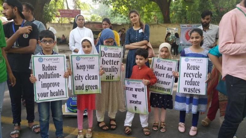 Around 250 children participated in an event called 'Climategiri'. It was a non-violent protest to make people aware of the dire situation that the earth is in today. (Photo: ANI) Around 250 children participated in an event called 'Climategiri'. It was a non-violent protest to make people aware of the dire situation that the earth is in today. (Photo: ANI)