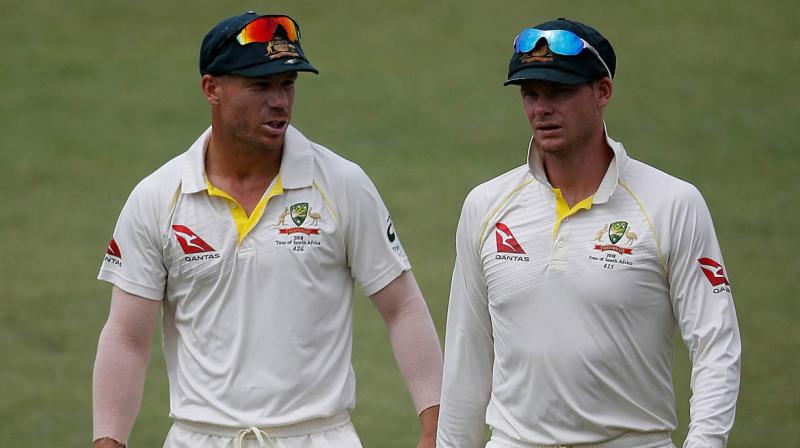 Former Test captain Smith and his vice-captain Warner were handed the bans from international and state cricket after the ball-tampering scandal that rocked Australian Cricket in March this year. Former Test captain Smith and his vice-captain Warner were handed the bans from international and state cricket after the ball-tampering scandal that rocked Australian Cricket in March this year.(Photo: AP) Former Test captain Smith and his vice-captain Warner were handed the bans from international and state cricket after the ball-tampering scandal that rocked Australian Cricket in March this year. Former Test captain Smith and his vice-captain Warner were handed the bans from international and state cricket after the ball-tampering scandal that rocked Australian Cricket in March this year.(Photo: AP)