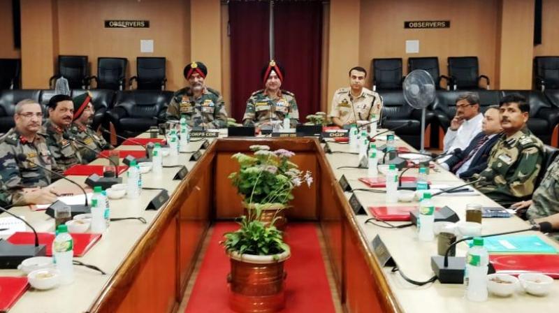 General Officer Commanding-in-Chief, Northern Command, Lt Gen Ranbir Singh chaired the meeting that was attended by senior Army, police and paramilitary officers and intelligence officers, it said. (Photo: ANI) General Officer Commanding-in-Chief, Northern Command, Lt Gen Ranbir Singh chaired the meeting that was attended by senior Army, police and paramilitary officers and intelligence officers, it said. (Photo: ANI)