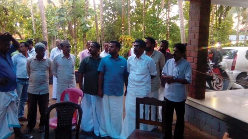 Mullappally Ramachandran, MP, visits the attacked house. Mullappally Ramachandran, MP, visits the attacked house.