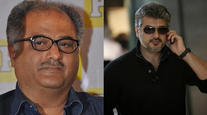 Boney Kapoor and Ajith Kumar. Boney Kapoor and Ajith Kumar.
