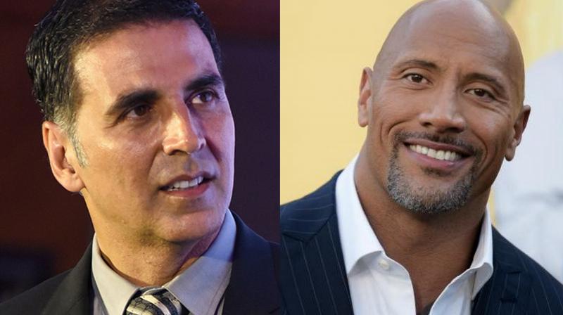 Akshay Kumar and Dwayne Johnson. Akshay Kumar and Dwayne Johnson.