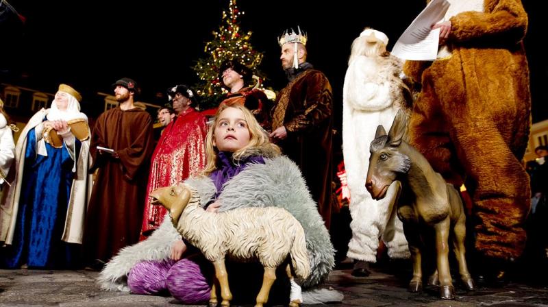Pupils were then asked to smash up chocolate versions of St Nicholas and his reindeer to hammer home the point. (Photo: AP) Pupils were then asked to smash up chocolate versions of St Nicholas and his reindeer to hammer home the point. (Photo: AP)