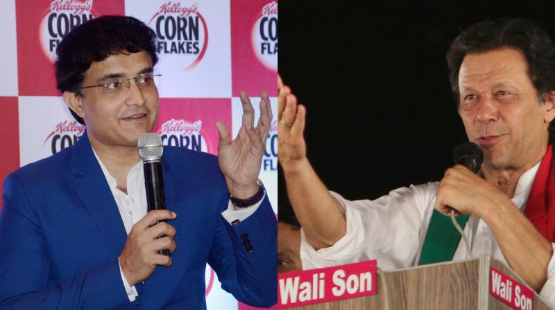 Former India skipper Sourav Ganguly on Friday congratulated legendary Pakistani cricketer Imran Khan, who is poised to become his country's prime minister after more than two decades of political struggle. (Photo: PTI / AP) Former India skipper Sourav Ganguly on Friday congratulated legendary Pakistani cricketer Imran Khan, who is poised to become his country's prime minister after more than two decades of political struggle. (Photo: PTI / AP)
