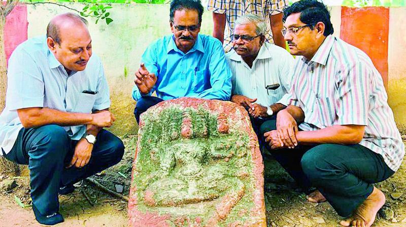 The sculpture that was found in Guntur. The sculpture that was found in Guntur.