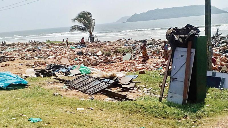 Houses of Kannadigas living on Baina beach in Goa were demolished sometime ago (Photo: DC) Houses of Kannadigas living on Baina beach in Goa were demolished sometime ago (Photo: DC)
