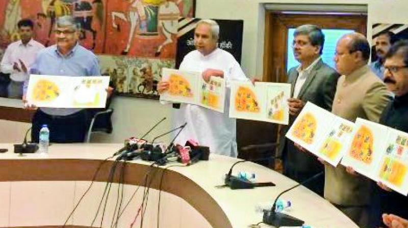 Odisha Chief Minister Naveen Patnaik releases the set of five postage stamps on Wednesday. Odisha Chief Minister Naveen Patnaik releases the set of five postage stamps on Wednesday.