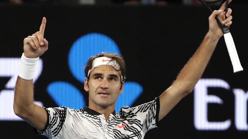 Federer served out the match to love, setting up a chance for his 18th grand slam title against Rafa Nadal or Grigor Dimitrov. (Photo: AP) Federer served out the match to love, setting up a chance for his 18th grand slam title against Rafa Nadal or Grigor Dimitrov. (Photo: AP)