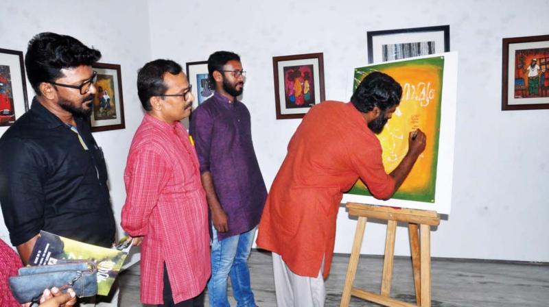 Shakir Eravakkad’s ongoing solo exhibition, titled Gramyam, features scenes from the rural India. Shakir Eravakkad’s ongoing solo exhibition, titled Gramyam, features scenes from the rural India.