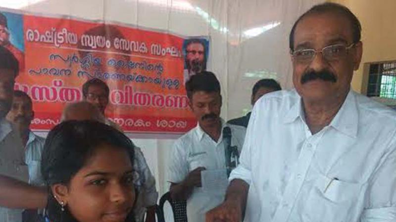 CPM MLA K.U. Arunan at RSS programme. (Photo: DC) CPM MLA K.U. Arunan at RSS programme. (Photo: DC)