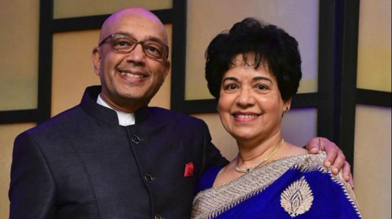 Marie and Vijay Goradia received the Roy M Huffington Award here recently. (Photo: Twitter) Marie and Vijay Goradia received the Roy M Huffington Award here recently. (Photo: Twitter)