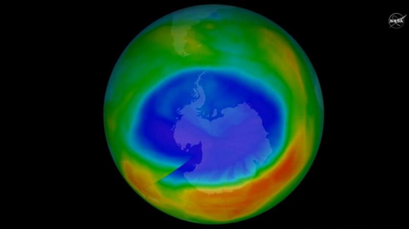 The change in ozone levels above Antarctica from the beginning to the end of southern winter — early July to mid-September — was computed daily from MLS measurements every year from 2005 to 2016. The change in ozone levels above Antarctica from the beginning to the end of southern winter — early July to mid-September — was computed daily from MLS measurements every year from 2005 to 2016.
