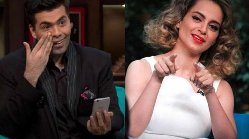 Karan Johar and Kangana Ranaut. Karan Johar and Kangana Ranaut.