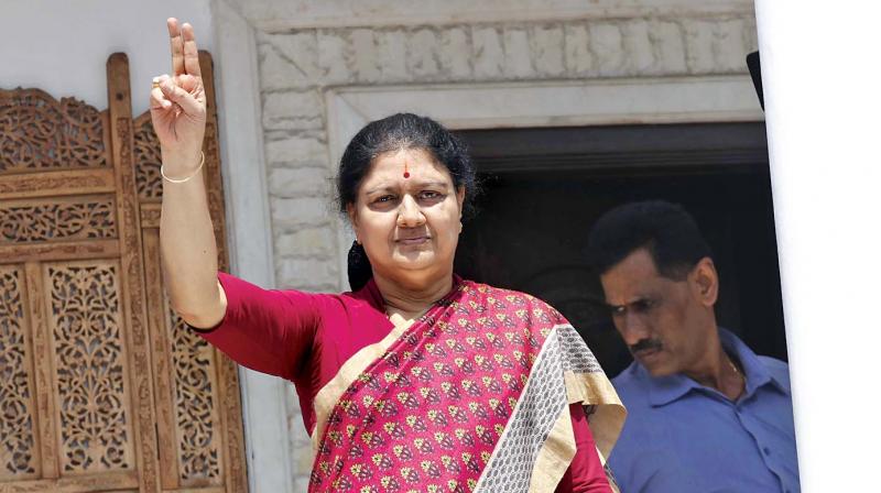 AIADMK general secretary Sasikala waving to supporters on Wednesday (Photo: DC) AIADMK general secretary Sasikala waving to supporters on Wednesday (Photo: DC)