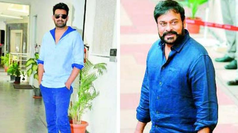 Prabhas and Chiranjeevi Prabhas and Chiranjeevi