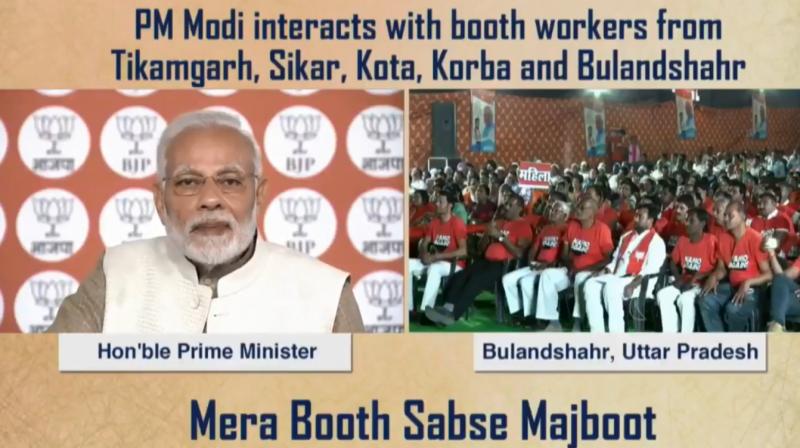 In a reference to his and the BJP-led state governments, Modi said while they were working to change the country's destiny, the opposition was concerned about its ruling dynasties. (Photo: Twitter | @narendramodi) In a reference to his and the BJP-led state governments, Modi said while they were working to change the country's destiny, the opposition was concerned about its ruling dynasties. (Photo: Twitter | @narendramodi)