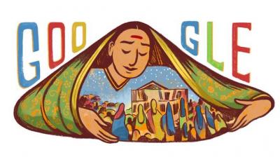 A Google doodle that celebrated Savitribai Phule's 186th birth anniversary on January 3, 2017. (Photo | Google)