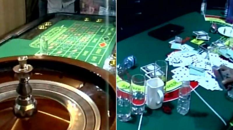 Delhi police on Monday raided an illegal casino in the Sainik Farm area of the national capital and arrested 36 persons. (Photos: ANI/Twitter) Delhi police on Monday raided an illegal casino in the Sainik Farm area of the national capital and arrested 36 persons. (Photos: ANI/Twitter)