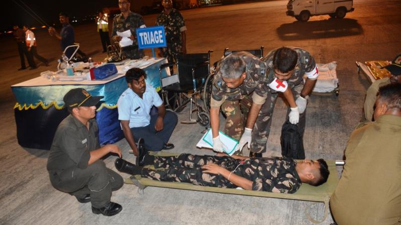 The drill took off from Air Force Station Chabua in Assam to Netaji Subhash Chandra Bose International Airport in Kolkata and further on to Command Hospital at Alipore by road. (Photo: DC) The drill took off from Air Force Station Chabua in Assam to Netaji Subhash Chandra Bose International Airport in Kolkata and further on to Command Hospital at Alipore by road. (Photo: DC)