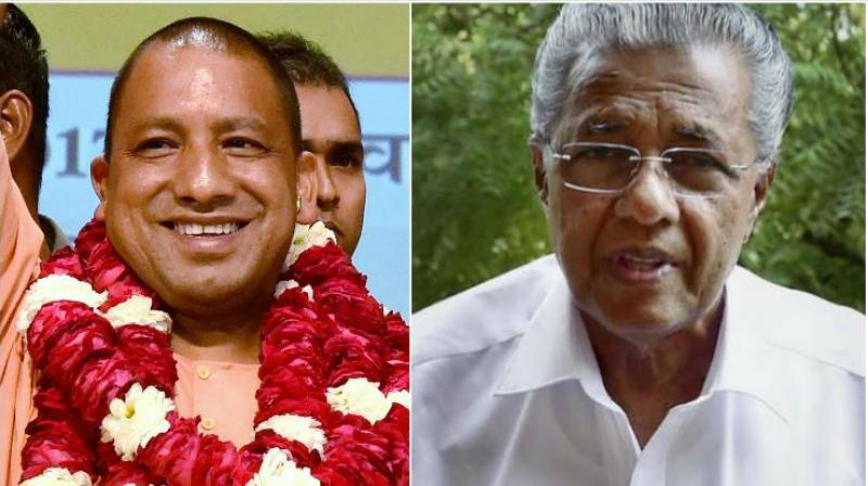 Uttar Pradesh Chief Minister Yogi Adityanath and Kerala Chief Minister Pinarayi Vijayan (Photos: PTI) Uttar Pradesh Chief Minister Yogi Adityanath and Kerala Chief Minister Pinarayi Vijayan (Photos: PTI)