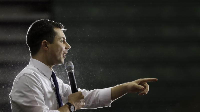 Democratic presidential candidate Pete Buttigieg speaks to an audience during a campaign rally, Sunday, Feb. 9, 2020, in Dover, New Hampshire. (AP) Democratic presidential candidate Pete Buttigieg speaks to an audience during a campaign rally, Sunday, Feb. 9, 2020, in Dover, New Hampshire. (AP)