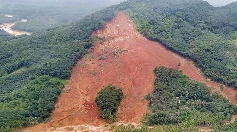 Areal view of landslide-hit Kavalappara in Malappuram district Areal view of landslide-hit Kavalappara in Malappuram district