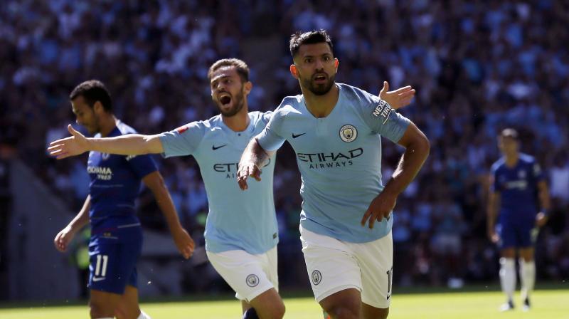 Pep Guardiola's team took an early lead through Aguero, who rewarded City's dominance with a second goal after the break. (Photo: AP) Pep Guardiola's team took an early lead through Aguero, who rewarded City's dominance with a second goal after the break. (Photo: AP)